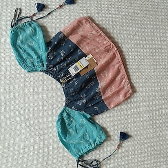 Boho Off The Shoulder Crop Top Size M - Picture 2 of 4